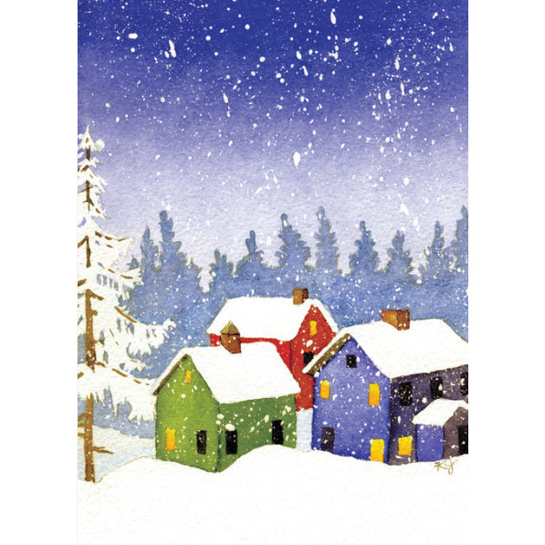 Greeting Card: Snowfall Village