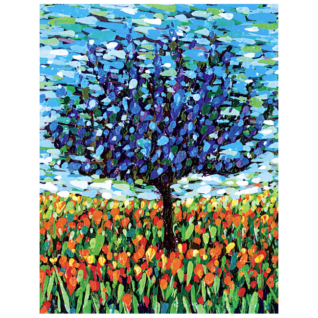 Greeting Card: Blue Tree – Handwriting Success