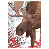 Greeting Card: Moose with Berries