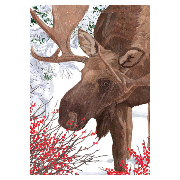 Greeting Card: Moose with Berries