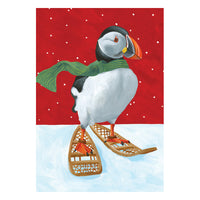 Greeting Card: Puffin Snowshoes
